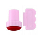 Blueness Pink Nail Art Stamping Scraper Set DIY Nail Art Decorations Polish Stamp Stamper Template Plastic Nail Art Tools JH022