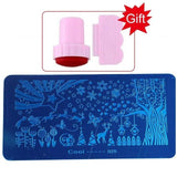 Blueness Pink Nail Art Stamping Scraper Set DIY Nail Art Decorations Polish Stamp Stamper Template Plastic Nail Art Tools JH022