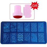 Blueness Pink Nail Art Stamping Scraper Set DIY Nail Art Decorations Polish Stamp Stamper Template Plastic Nail Art Tools JH022