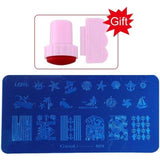 Blueness Pink Nail Art Stamping Scraper Set DIY Nail Art Decorations Polish Stamp Stamper Template Plastic Nail Art Tools JH022