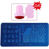 Blueness Pink Nail Art Stamping Scraper Set DIY Nail Art Decorations Polish Stamp Stamper Template Plastic Nail Art Tools JH022