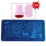 Blueness Pink Nail Art Stamping Scraper Set DIY Nail Art Decorations Polish Stamp Stamper Template Plastic Nail Art Tools JH022