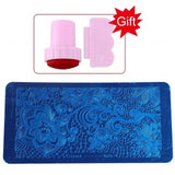 Blueness Pink Nail Art Stamping Scraper Set DIY Nail Art Decorations Polish Stamp Stamper Template Plastic Nail Art Tools JH022