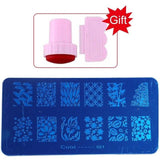 Blueness Pink Nail Art Stamping Scraper Set DIY Nail Art Decorations Polish Stamp Stamper Template Plastic Nail Art Tools JH022