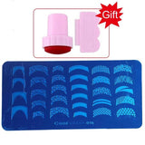 Blueness Pink Nail Art Stamping Scraper Set DIY Nail Art Decorations Polish Stamp Stamper Template Plastic Nail Art Tools JH022