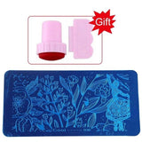 Blueness Pink Nail Art Stamping Scraper Set DIY Nail Art Decorations Polish Stamp Stamper Template Plastic Nail Art Tools JH022