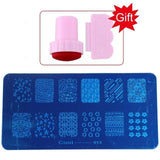 Blueness Pink Nail Art Stamping Scraper Set DIY Nail Art Decorations Polish Stamp Stamper Template Plastic Nail Art Tools JH022