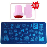 Blueness Pink Nail Art Stamping Scraper Set DIY Nail Art Decorations Polish Stamp Stamper Template Plastic Nail Art Tools JH022