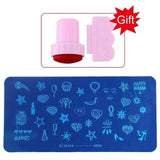 Blueness Pink Nail Art Stamping Scraper Set DIY Nail Art Decorations Polish Stamp Stamper Template Plastic Nail Art Tools JH022