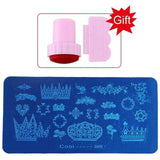 Blueness Pink Nail Art Stamping Scraper Set DIY Nail Art Decorations Polish Stamp Stamper Template Plastic Nail Art Tools JH022