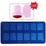 Blueness Pink Nail Art Stamping Scraper Set DIY Nail Art Decorations Polish Stamp Stamper Template Plastic Nail Art Tools JH022