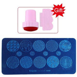 Blueness Pink Nail Art Stamping Scraper Set DIY Nail Art Decorations Polish Stamp Stamper Template Plastic Nail Art Tools JH022