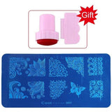 Blueness Pink Nail Art Stamping Scraper Set DIY Nail Art Decorations Polish Stamp Stamper Template Plastic Nail Art Tools JH022