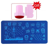 Blueness Pink Nail Art Stamping Scraper Set DIY Nail Art Decorations Polish Stamp Stamper Template Plastic Nail Art Tools JH022