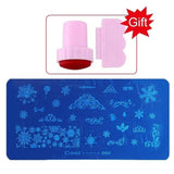 Blueness Pink Nail Art Stamping Scraper Set DIY Nail Art Decorations Polish Stamp Stamper Template Plastic Nail Art Tools JH022
