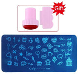 Blueness Pink Nail Art Stamping Scraper Set DIY Nail Art Decorations Polish Stamp Stamper Template Plastic Nail Art Tools JH022