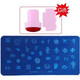 Blueness Pink Nail Art Stamping Scraper Set DIY Nail Art Decorations Polish Stamp Stamper Template Plastic Nail Art Tools JH022