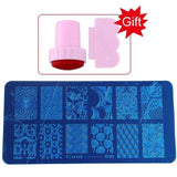 Blueness Pink Nail Art Stamping Scraper Set DIY Nail Art Decorations Polish Stamp Stamper Template Plastic Nail Art Tools JH022
