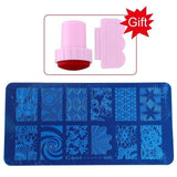 Blueness Pink Nail Art Stamping Scraper Set DIY Nail Art Decorations Polish Stamp Stamper Template Plastic Nail Art Tools JH022
