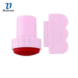 Blueness Pink Nail Art Stamping Scraper Set DIY Nail Art Decorations Polish Stamp Stamper Template Plastic Nail Art Tools JH022