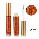 Brand New 10 Colors White Gold Glitter Eyeshadow For Easy to Wear Waterproof Liquid Eyeliner Beauty Eye Liner Makeup