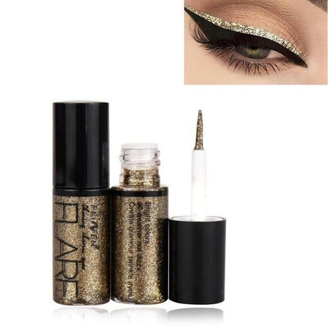 Brand New 5 Colors Glitter Eyeshadow For Easy to Wear Waterproof Liquid Eyeliner Beauty Eye Liner Makeup