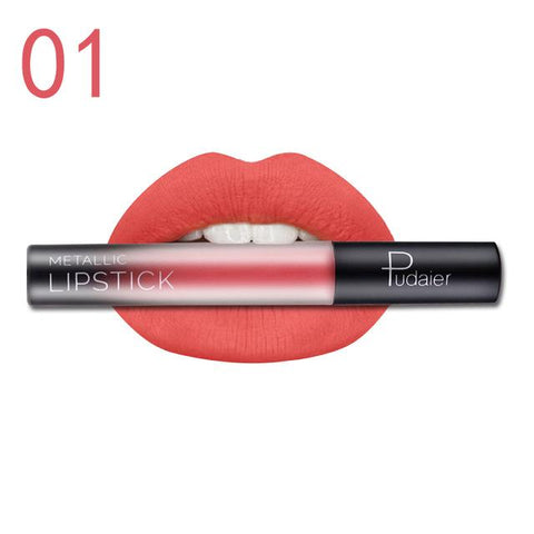Brand PUDAIER Colors Liquid Lipstick Waterproof Nude Matte Lipstick Velvet Glossy Lips Gloss Lipstick Lip Balm Sexy Red Colors