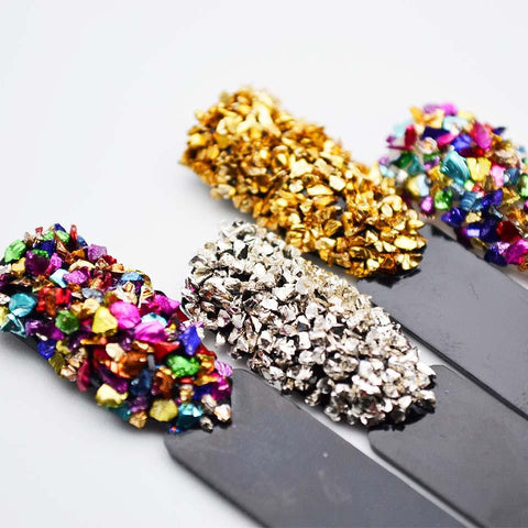 Broken Glass Rhinestones for Nails Gems Nail Art Rhinestones Mix Rhinestone 3d Nail Art Decorations Stones for Nail MJZ2051
