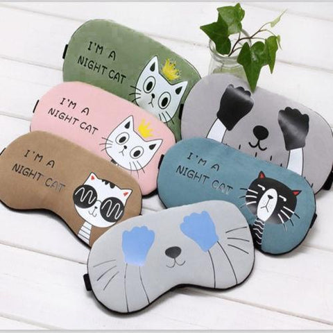 CAT Sleep Mask Natural Sleeping Eye Mask Eyeshade Cover Shade Eye Patch Women Men Soft Portable Blindfold CUTE Eyepatch 1a13