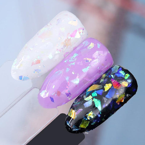 Candy Glass Paper Nail Flakies 1g Holograplic Irregular Colorful Sequins Paillette Manicure Nail Art Decoration