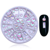 Chameleon Stone 3D Nail Art Decorations in Wheel Irregular Beads Nail Rhinestone Mixed Color Beads Flat Bottom Nail Studs