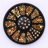 Chameleon Stone 3D Nail Art Decorations in Wheel Irregular Beads Nail Rhinestone Mixed Color Beads Flat Bottom Nail Studs