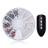 Chameleon Stone 3D Nail Art Decorations in Wheel Irregular Beads Nail Rhinestone Mixed Color Beads Flat Bottom Nail Studs