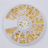 Chameleon Stone 3D Nail Art Decorations in Wheel Irregular Beads Nail Rhinestone Mixed Color Beads Flat Bottom Nail Studs