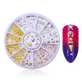 Chameleon Stone 3D Nail Art Decorations in Wheel Irregular Beads Nail Rhinestone Mixed Color Beads Flat Bottom Nail Studs