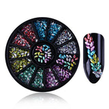 Chameleon Stone 3D Nail Art Decorations in Wheel Irregular Beads Nail Rhinestone Mixed Color Beads Flat Bottom Nail Studs
