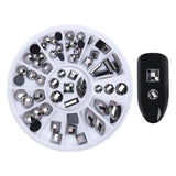 Chameleon Stone 3D Nail Art Decorations in Wheel Irregular Beads Nail Rhinestone Mixed Color Beads Flat Bottom Nail Studs