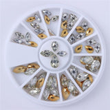 Chameleon Stone 3D Nail Art Decorations in Wheel Irregular Beads Nail Rhinestone Mixed Color Beads Flat Bottom Nail Studs