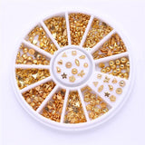 Chameleon Stone 3D Nail Art Decorations in Wheel Irregular Beads Nail Rhinestone Mixed Color Beads Flat Bottom Nail Studs