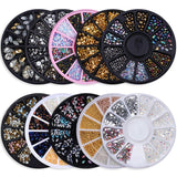 Chameleon Stone 3D Nail Art Decorations in Wheel Irregular Beads Nail Rhinestone Mixed Color Beads Flat Bottom Nail Studs