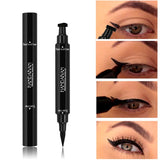 Channy Black Double-headed Eyeliner Pencil With Miss Stamp Seal Maquiagem Waterproof wing Eye Liner Cosmetics