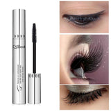 Channy Bushy Mascara Waterproof Non-Smudge Silicone Brush 3d Colossal Black Mascara Fibre Eye Makeup Silver Tube no package