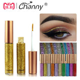 Channy Shimmer Glitter Eyes Liner Make Up Easy to Wear Waterproof Pigment Red White Gold Eyeliner Glitter Makeup