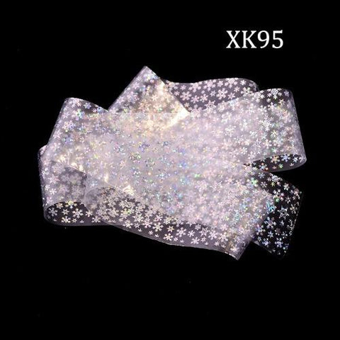 Christmas Snowflake Holographic Nail Foils Christmas Winter Nail Art Transfer Foil Sticker Paper Craft Decoration TRXK94-95