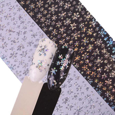 Christmas Snowflake Holographic Nail Foils Christmas Winter Nail Art Transfer Foil Sticker Paper Craft Decoration TRXK94-95