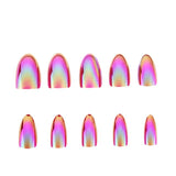 Chrome Nails STILETTO Fake Nail Tips 12pcs/Box Metallic False Nail Art Manicure Press on Nails Mirror Look