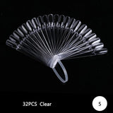 Clear False Nails Fan Style Practice Display Natural Black Transparent Sticks Polish Display Acrylic Tips for Gel Tools TR386