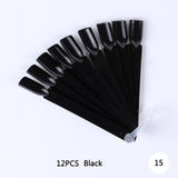 Clear False Nails Fan Style Practice Display Natural Black Transparent Sticks Polish Display Acrylic Tips for Gel Tools TR386