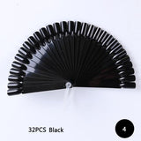 Clear False Nails Fan Style Practice Display Natural Black Transparent Sticks Polish Display Acrylic Tips for Gel Tools TR386