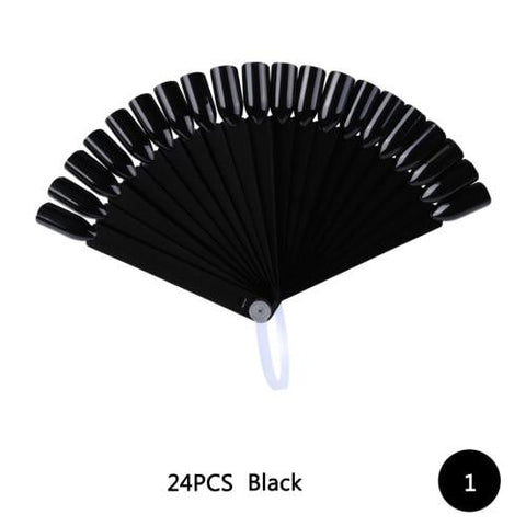 Clear False Nails Fan Style Practice Display Natural Black Transparent Sticks Polish Display Acrylic Tips for Gel Tools TR386